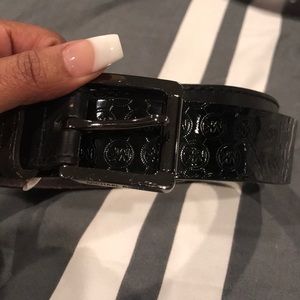 Michael Kors Black Patent Leather Belt